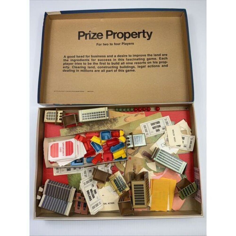 Prize Property Board Game by Milton Bradley 1974